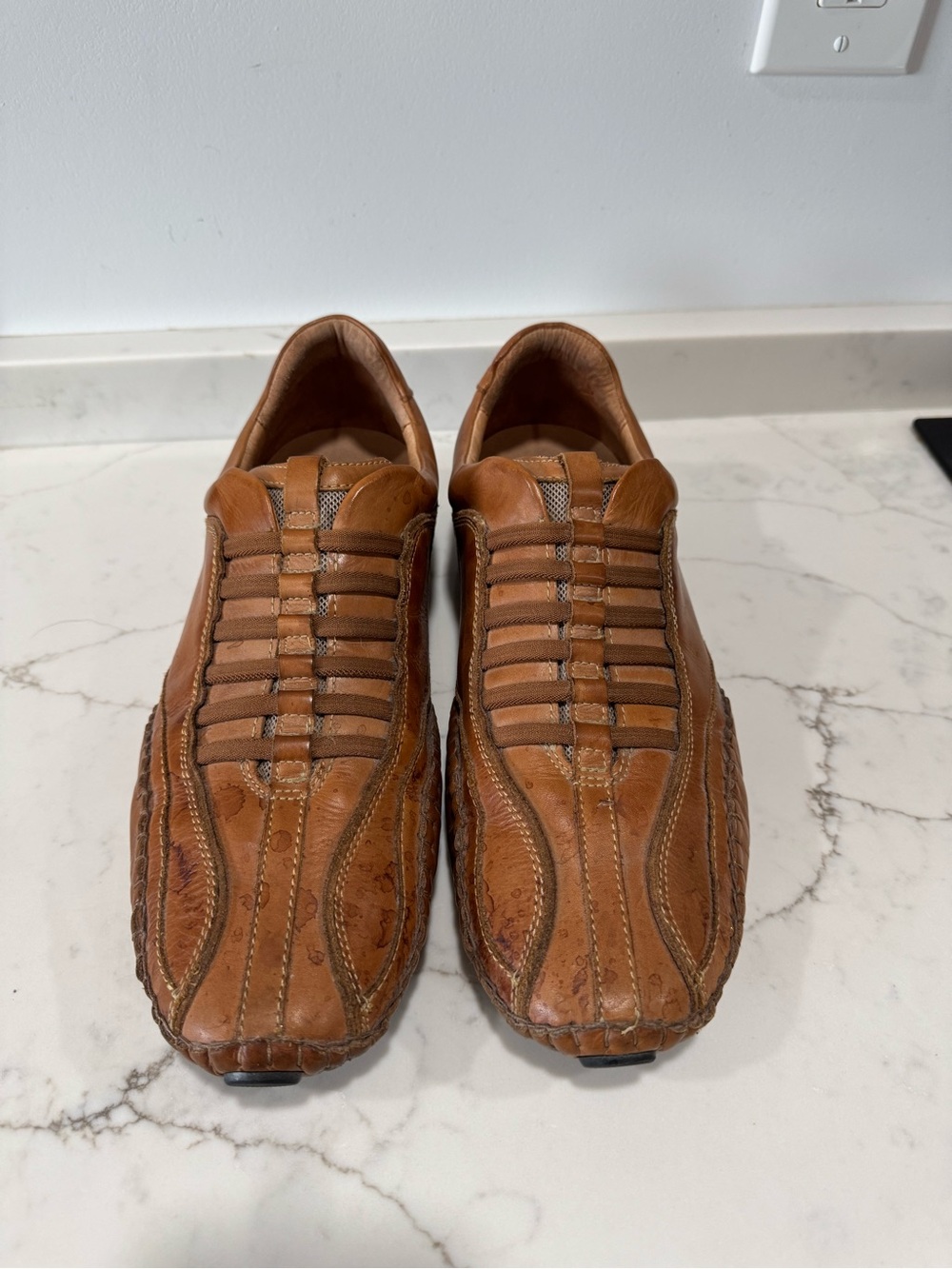 PIKOLINOS Tan Leather Slip-On Loafers